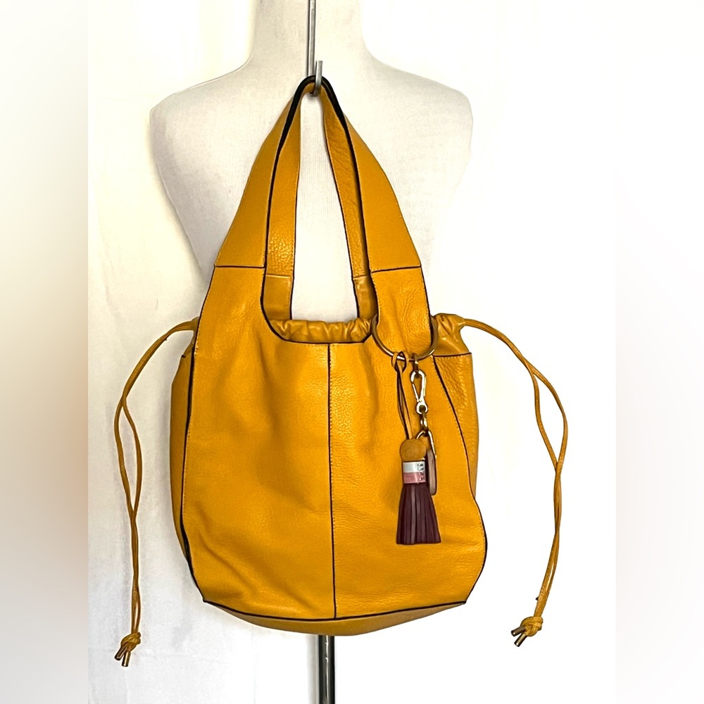 Vince Camuto Yellow Suni Leather shoulder bag